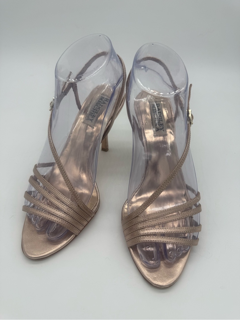Badgley Mischka Shoes Rose Gold Strappy Stiletto Sandals